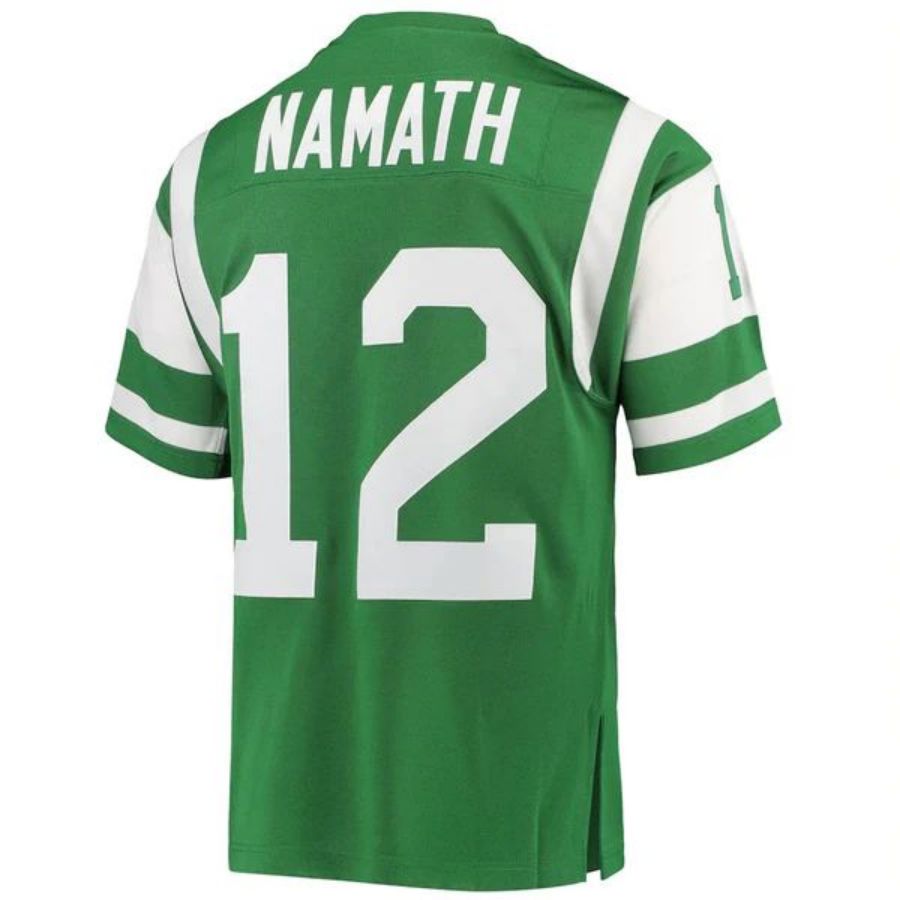 NY.Jets #12 Joe Namath Player Mitchell & Ness Green Authentic Retired Player Jersey Stitched American Football Jerseys