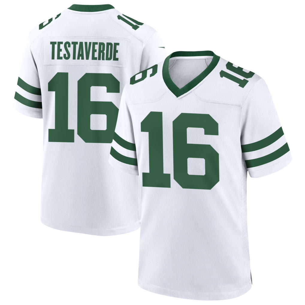 NY.Jets #16 Vinny Testaverde Player White Home Game Football Jerseys
