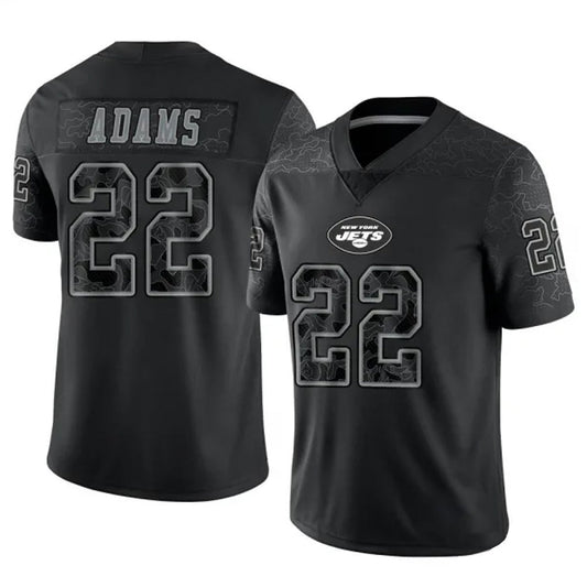 NY.Jets #22 Tony Adams Player Black REFLECTIVE Limited Football Jerseys