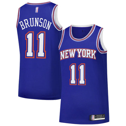 NY.Knicks #11 Jalen Brunson Player Blue Swingman Statement Edition Basketball Jerseys