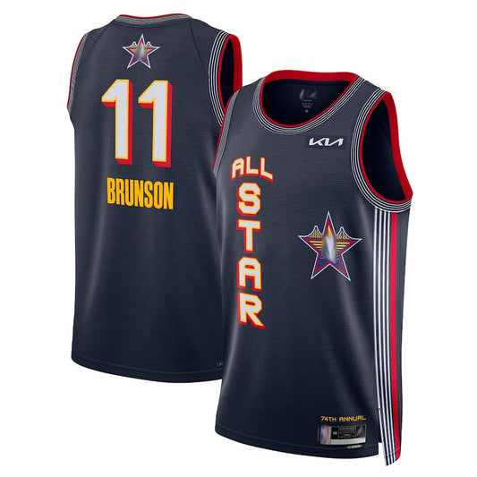 NY.Knicks #11 Jalen Brunson Player Navy All-Star Game Swingman Basketball Jerseys