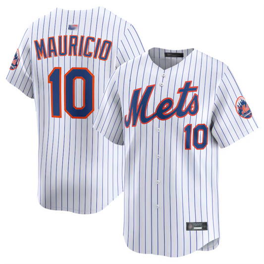 NY.Mets #10 Ronny Mauricio Player White Limited Baseball Jerseys