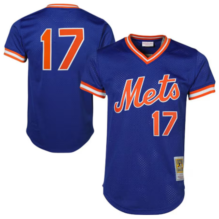 NY.Mets #17 Keith Hernandez Player Mitchell & Ness Royal Cooperstown Baseball Jerseys