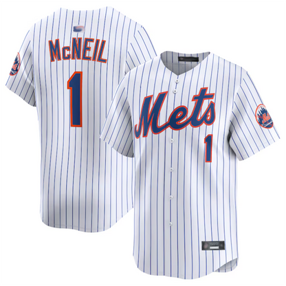 NY.Mets #1 Jeff McNeil Player White Limited Baseball Jerseys