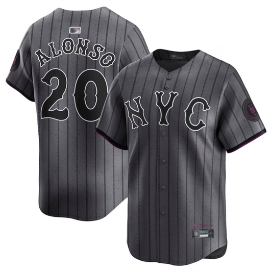 NY.Mets #20 Pete Alonso Gray City Connect Limited Player Baseball Jerseys