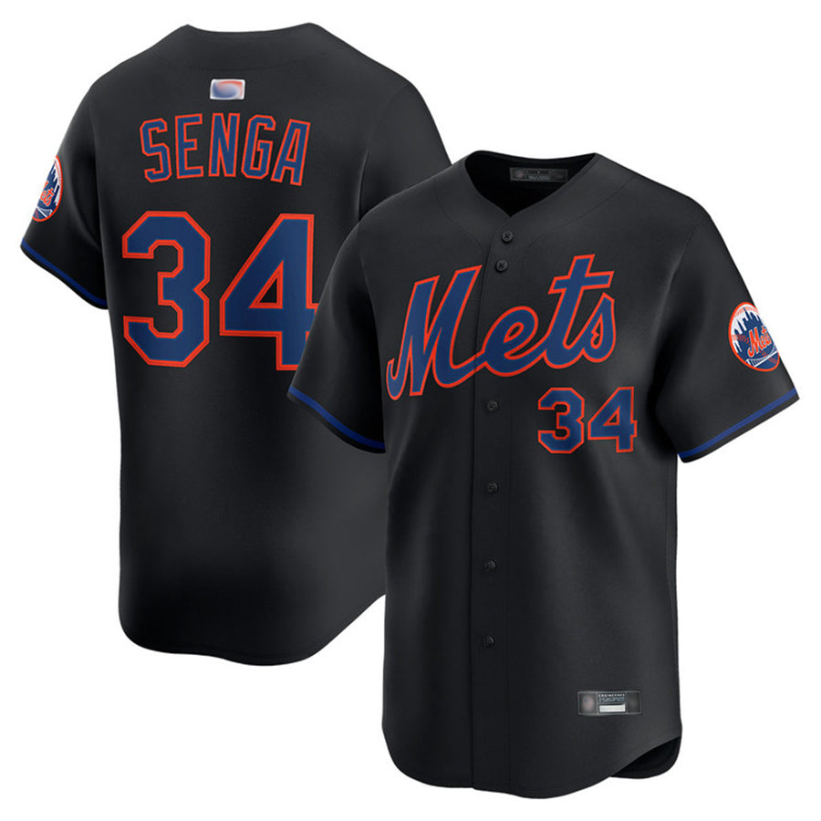 NY.Mets #34 Kodai Senga Player Black Home Limited Baseball Jerseys