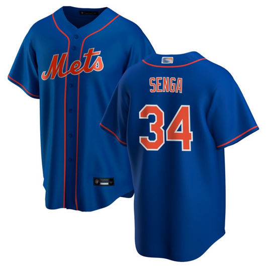 NY.Mets #34 Kodai Senga Player Royal Home Replica Baseball Jerseys