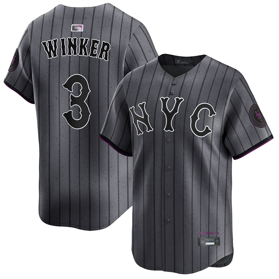 NY.Mets #3 Jesse Winker Player City Connect Limited Baseball Jerseys