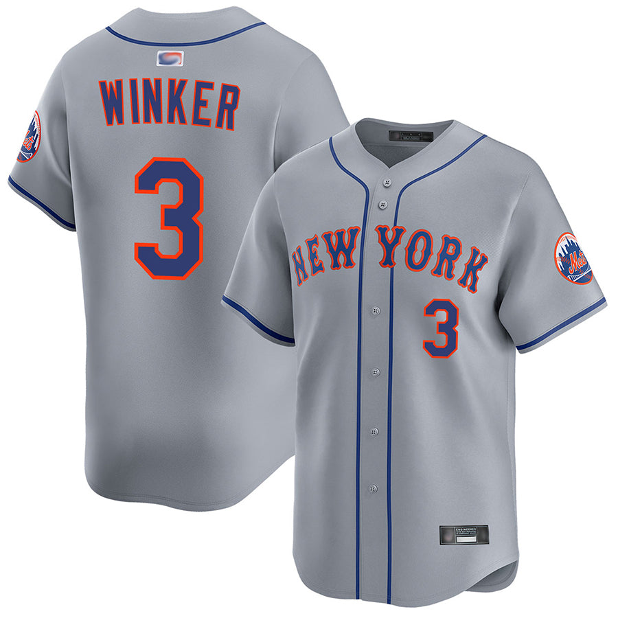 NY.Mets #3 Jesse Winker Player Road Home Limited Baseball Jerseys