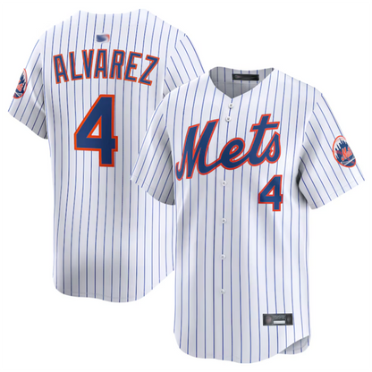 NY.Mets #4 Francisco Alvarez Player White Home Limited Baseball Jerseys
