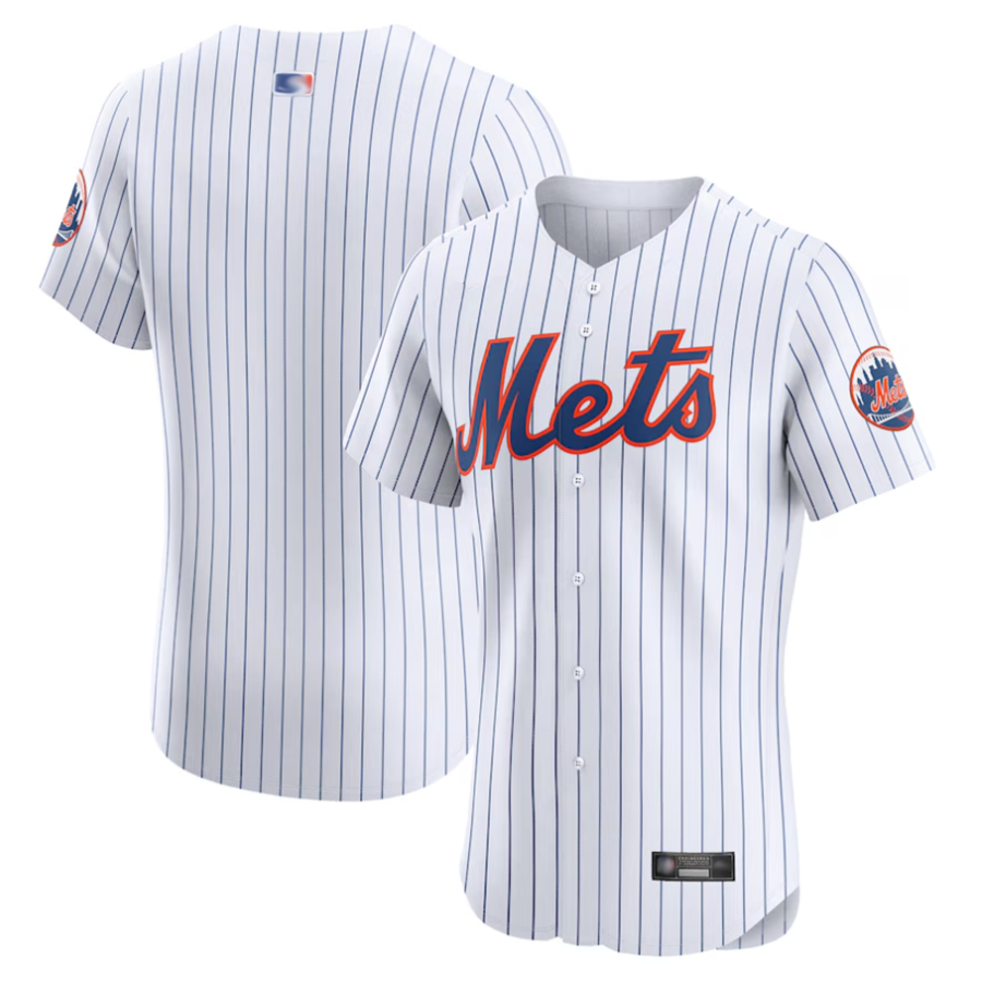 NY.Mets Blank Player White Home Elite Baseball Jerseys