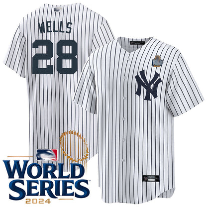 NY.Yankees #28 Austin Wells Player White World Series Replica Baseball Jerseys