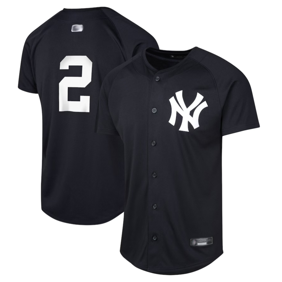 NY.Yankees #2 Derek Jeter Player Navy Cooperstown Collection Mesh Batting Practice Baseball Jerseys