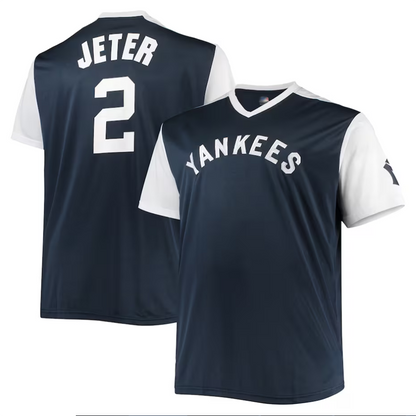 NY.Yankees #2 Derek Jeter Player Navy-White Cooperstown Collection Replica Baseball Jerseys