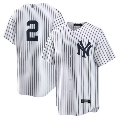 NY.Yankees #2 Derek Jeter Player White Replica Baseball Jerseys