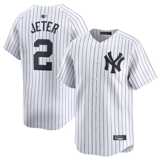NY.Yankees #2 Derek Jeter White Home Limited Player Baseball Jerseys