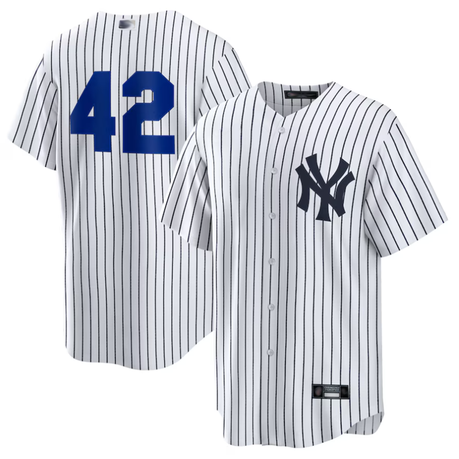 NY.Yankees #42 Player White Home 2025 Jackie Robinson Day Replica Baseball Jerseys