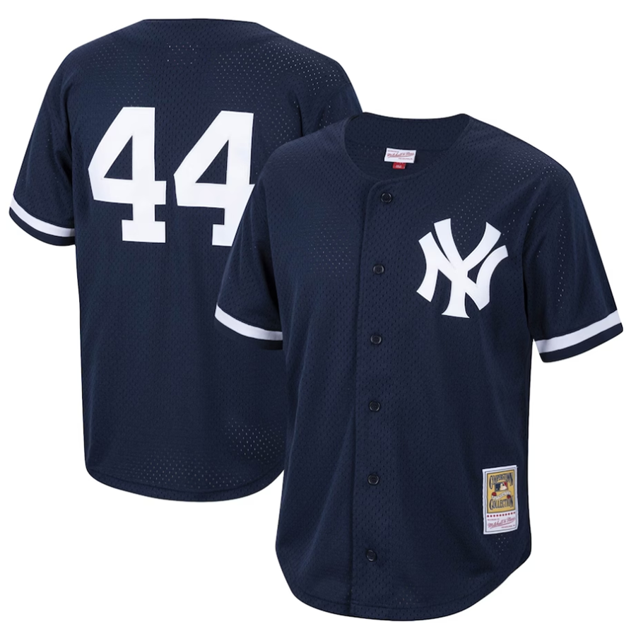 NY.Yankees #44 Reggie Jackson Player Navy Cooperstown Collection Mesh Batting Practice Baseball Jerseys