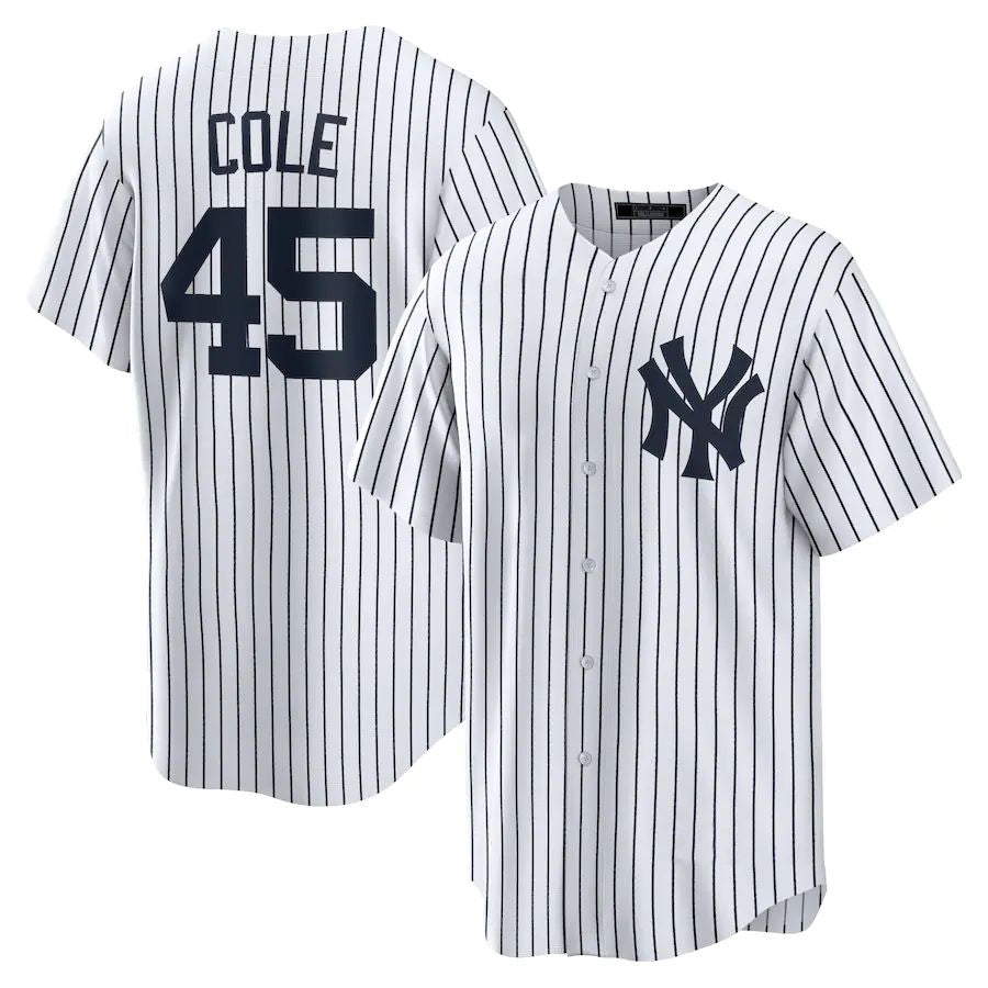 NY.Yankees #45 Gerrit Cole Player White Replica Baseball Jerseys