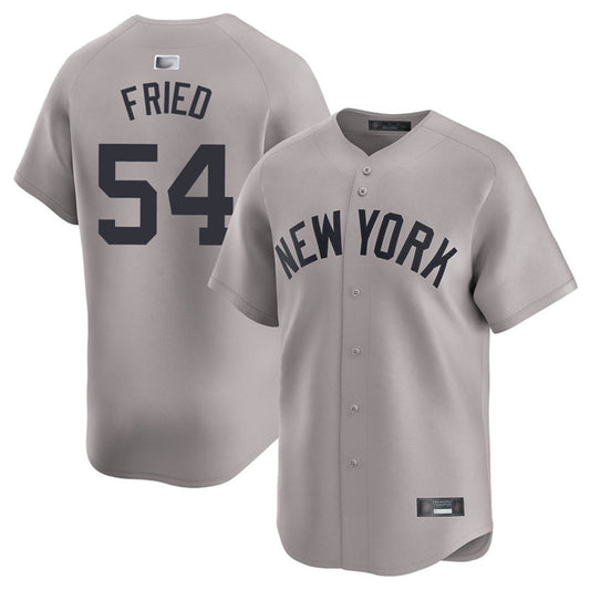 NY.Yankees #54 Max Fried Player Gray Home Limited Baseball Jerseys
