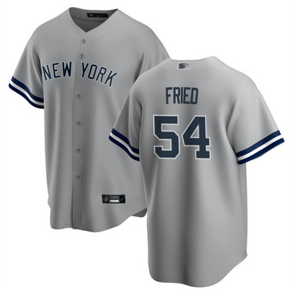 NY.Yankees #54 Max Fried Player Gray Road Home Limited Baseball Jerseys