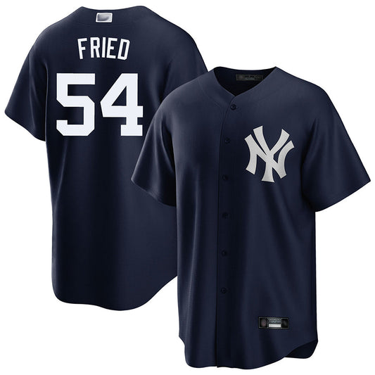 NY.Yankees #54 Max Fried Player Navy Home Replica Baseball Jerseys