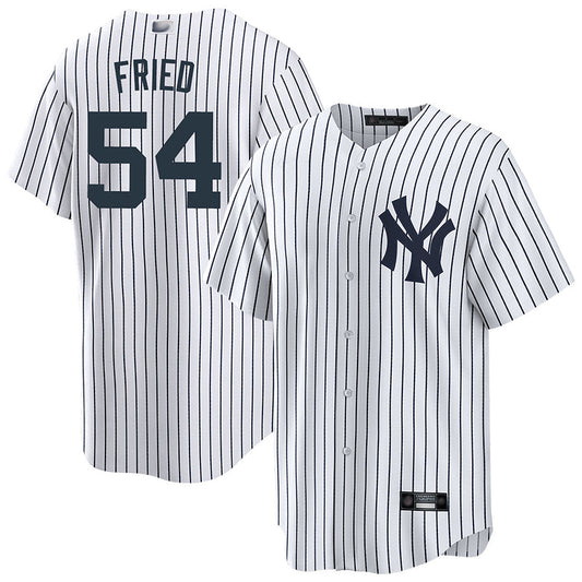 NY.Yankees #54 Max Fried Player White striola Home Replica Baseball Jerseys
