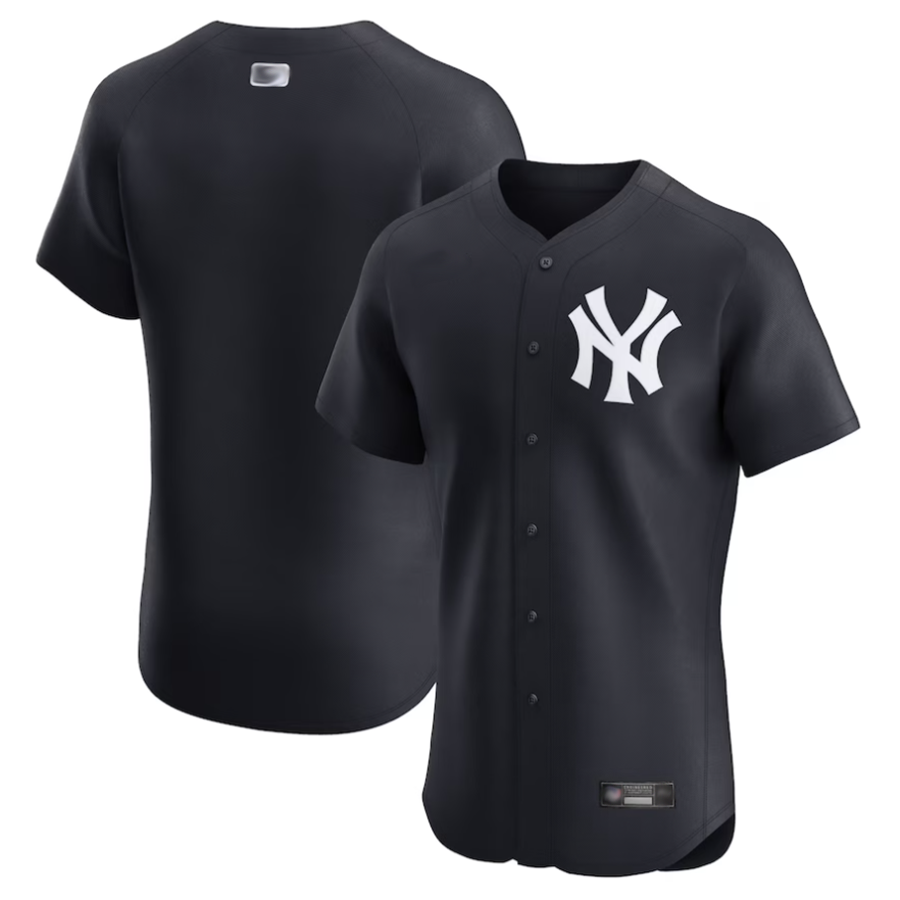 NY.Yankees Blank Player Black Alternate Elite Baseball Jerseys