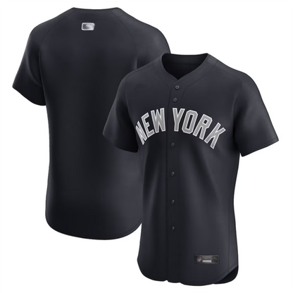 NY.Yankees Blank Player Black Home Replica Elite Baseball Jerseys