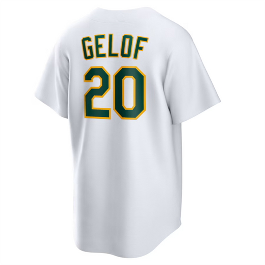 Athletics #20 Zack Gelof Player White Home Replica Baseball Jerseys