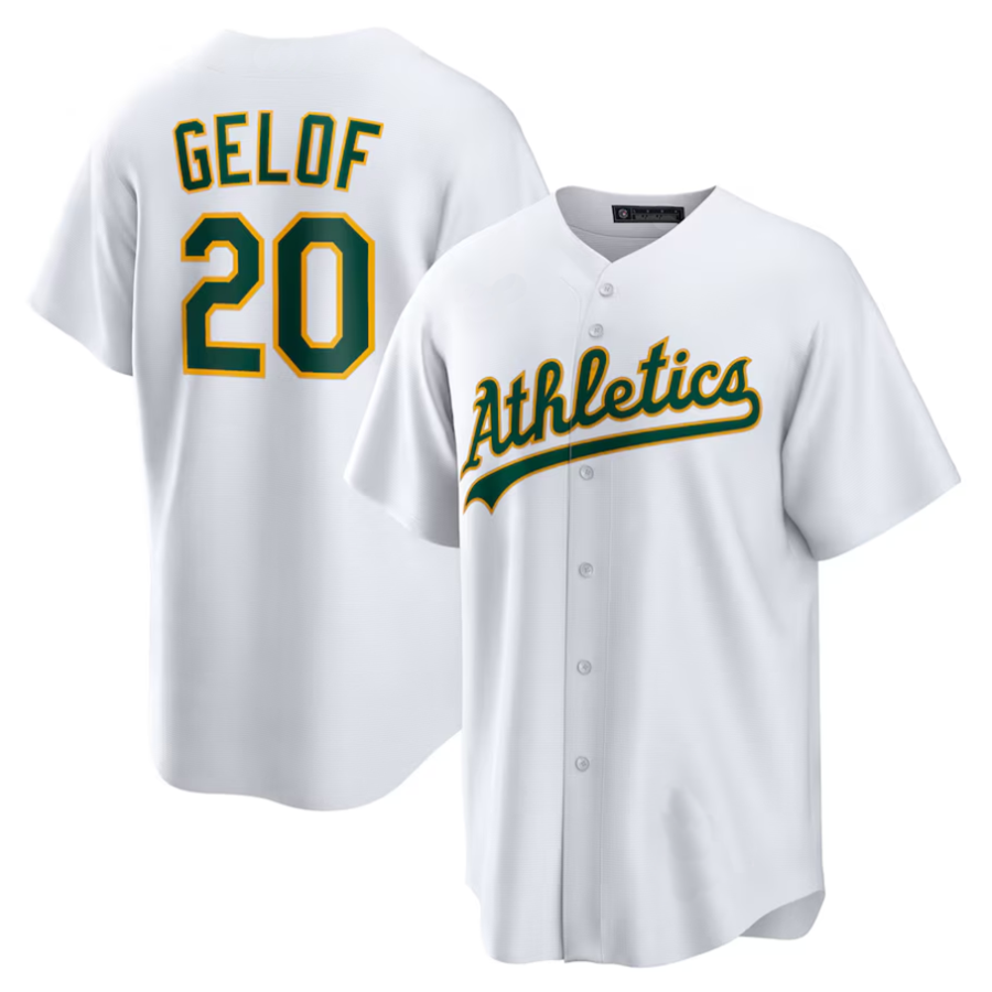 Athletics #20 Zack Gelof Player White Home Replica Baseball Jerseys
