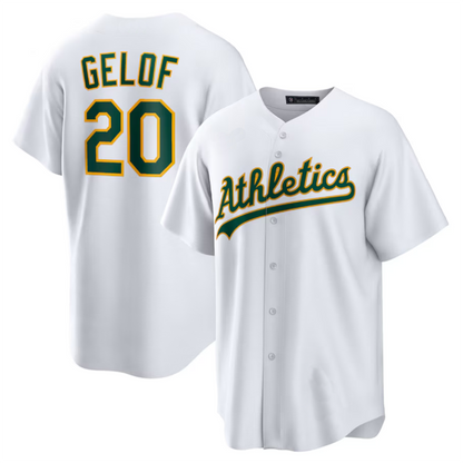 Athletics #20 Zack Gelof Player White Home Replica Baseball Jerseys