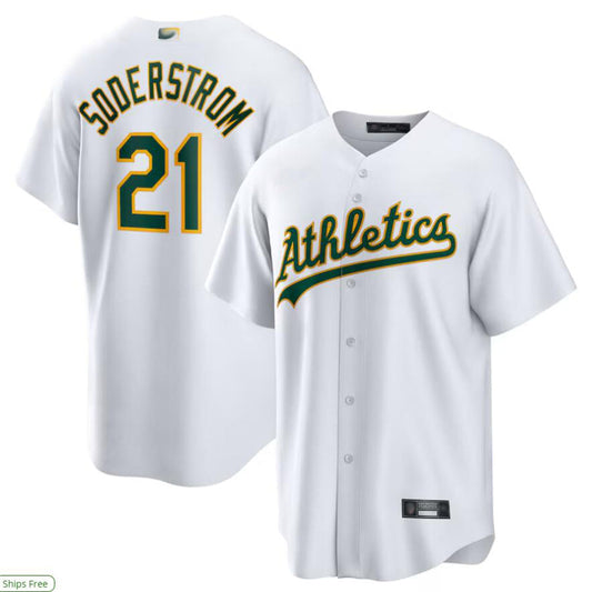Athletics #21 Tyler Soderstrom Player White Replica Game Baseball Jerseys
