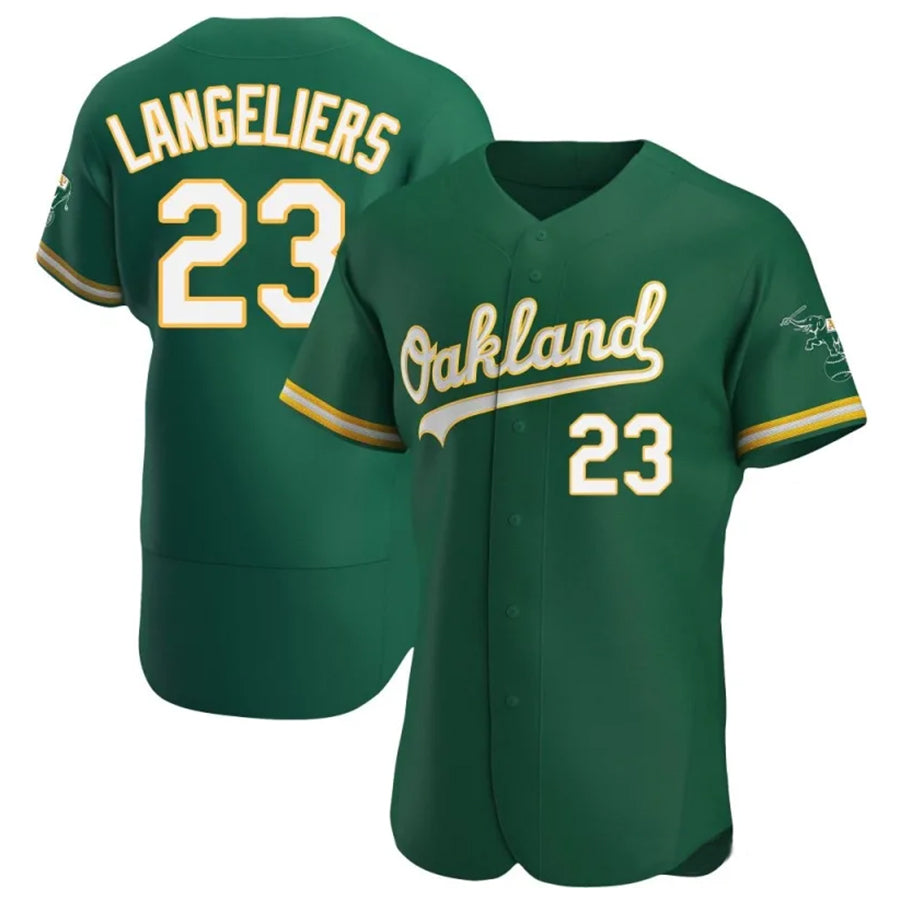 Athletics #23 Shea Langeliers Player Green Home Limited Elite Baseball Jerseys