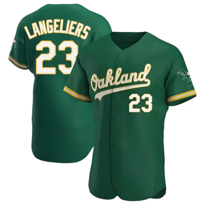 Athletics #23 Shea Langeliers Player Green Home Limited Elite Baseball Jerseys