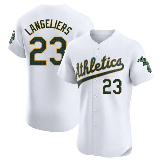 Athletics #23 Shea Langeliers Player White Home Limited Elite Baseball Jerseys
