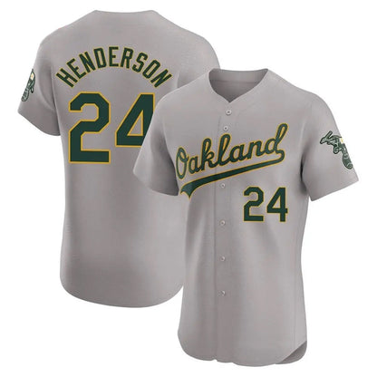 Athletics #24 Rickey Henderson Player Gray Home Limited Elite Baseball Jerseys