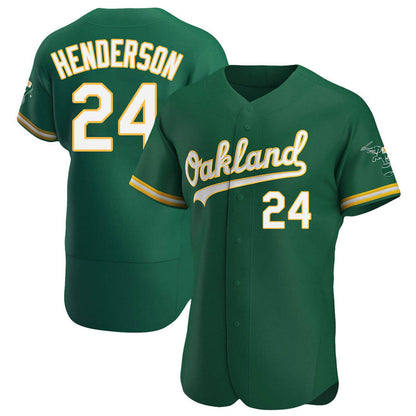 Athletics #24 Rickey Henderson Player Green Home Limited Elite Baseball Jerseys