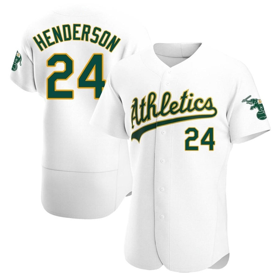 Athletics #24 Rickey Henderson Player White Home Limited Elite Baseball Jerseys