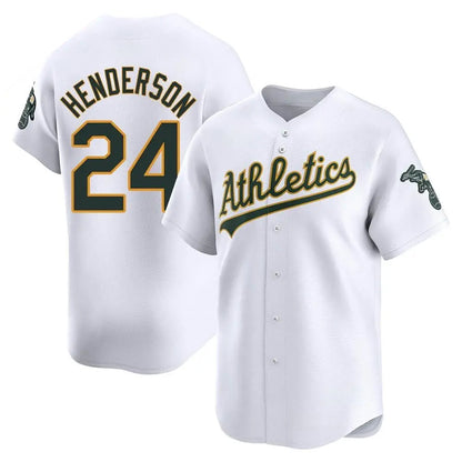 Athletics #24 Rickey Henderson Player White Home Replica Baseball Jerseys