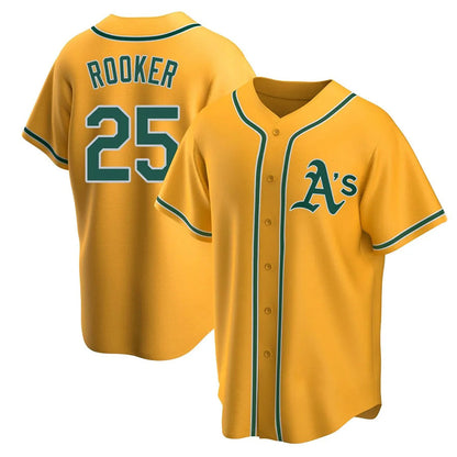 Athletics #25 Brent Rooker Player Replica Gold Baseball Jerseys