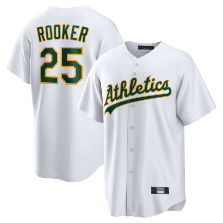 Athletics #25 Brent Rooker Player White Home Replica Jersey American Stitched Baseball Jerseys