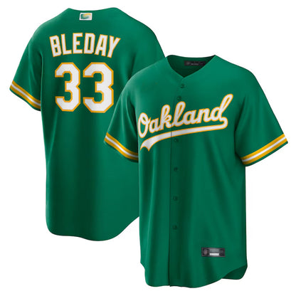 Athletics #33 JJ Bleday Player Kelly Green Home Replica Baseball Jerseys