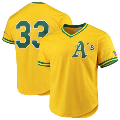 Athletics #33 Jose Canseco Player Gold Cooperstown Collection Bsseball Jerseys