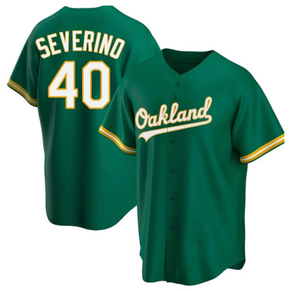 Athletics #40 Luis Severino Player Green Home Replica Baseball Jerseys