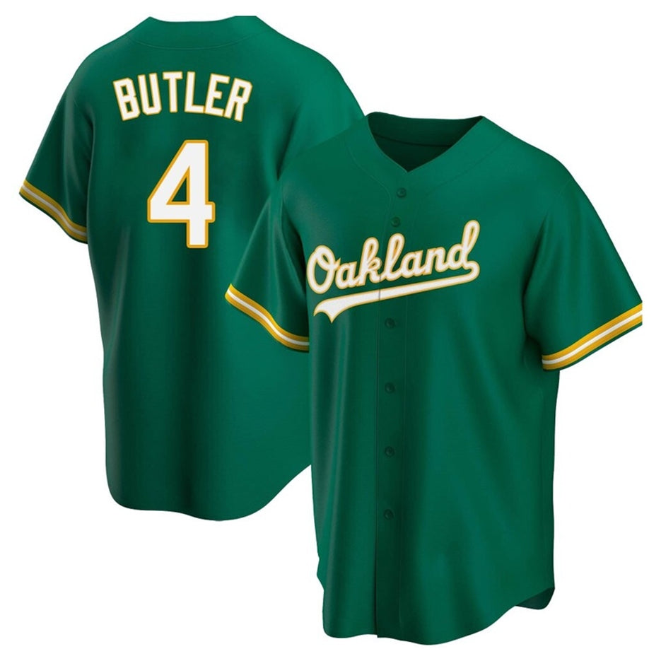 Athletics #4 Lawrence Butler Player Green Home Replica Game Baseball Jerseys
