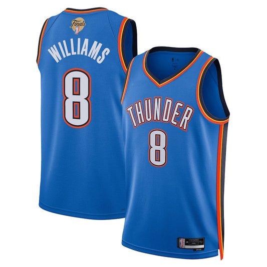 OK.City Thunder #8 Jalen Williams Player Blue Swingman Icon Edition Basketball Jerseys