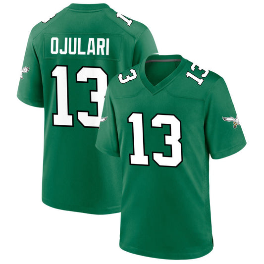 P.Eagles #13 Azeez Ojulari Player Kelly Green Home Game Football Jerseys