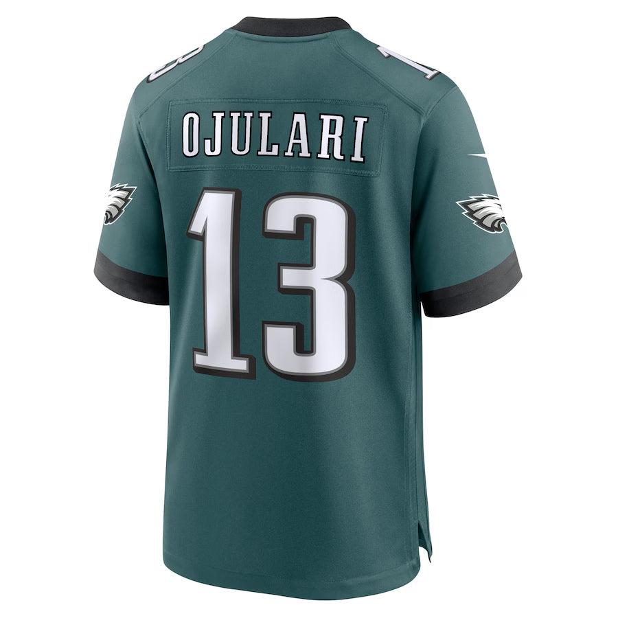 P.Eagles #13 Azeez Ojulari Player Midnight Green Home Game Football Jerseys
