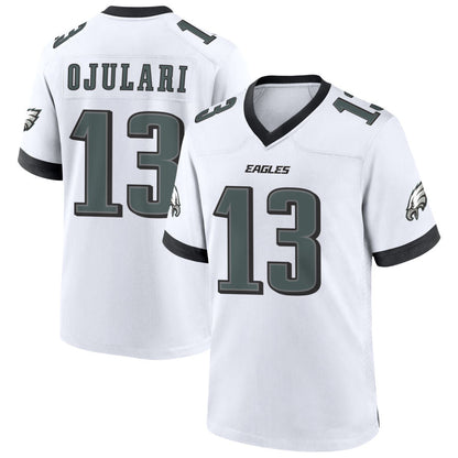P.Eagles #13 Azeez Ojulari Player White Home Game Football Jerseys